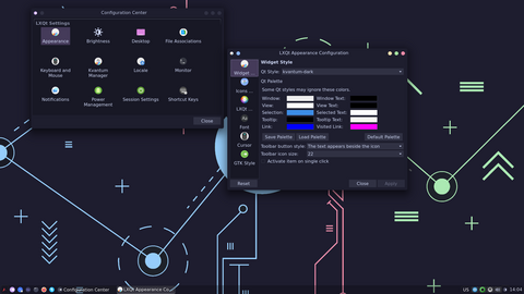 Changing desktop settings
