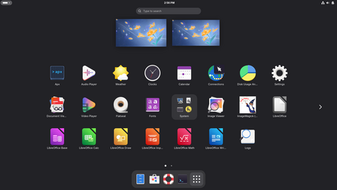 The application menu